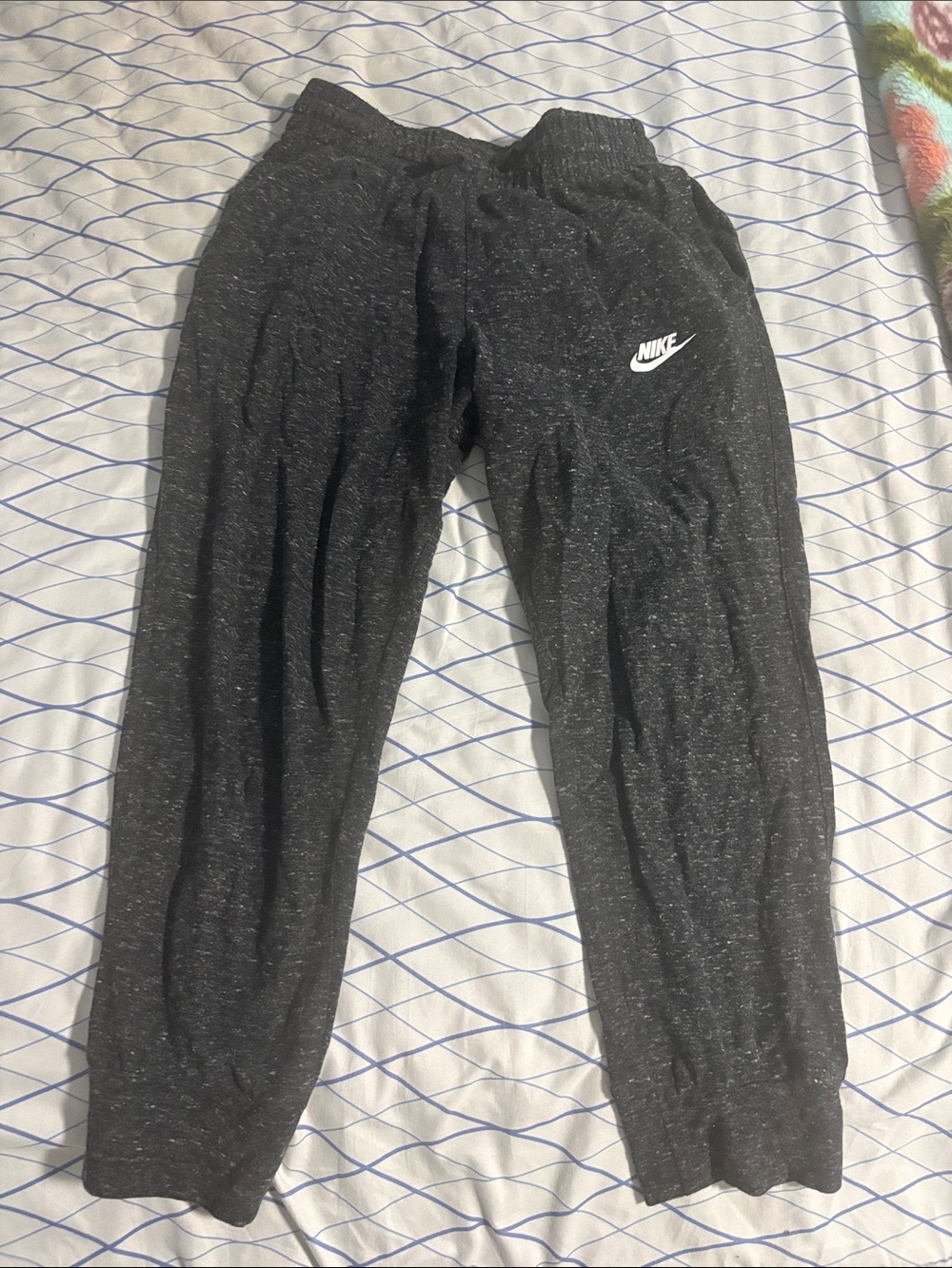 Nike Kids Charcoal Speckled Joggers with White Logo